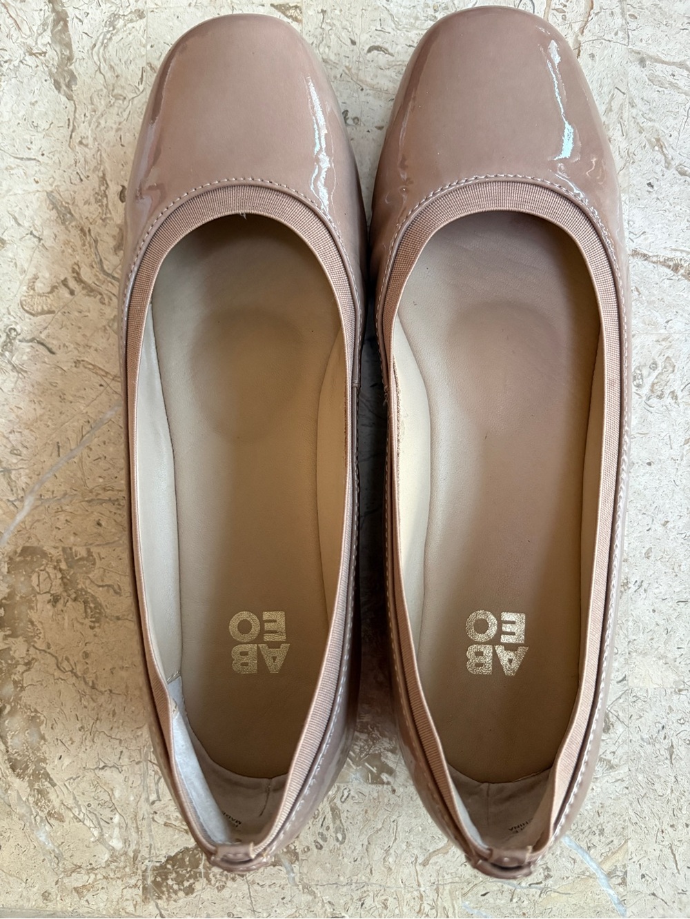 ABEO Cadence Ballet Flat Tan Leather Upper Slip On Flat Size 7